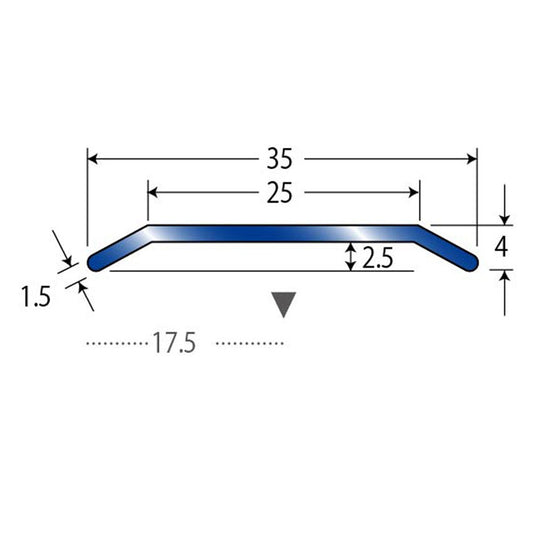 現場入不可 床見切 ステンレス 4×35-2000mm ハの字押え メーカー直送 納期2~5営業日後発送(メーカー欠品の場合2週間) 床見切り材