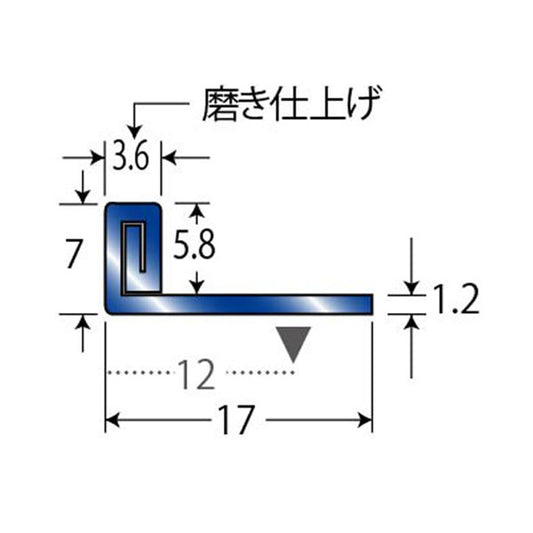 現場入不可 床見切 ステンレス 7×17-2000mm フロアジョイナー 20-657 メーカー直送 納期10営業日後発送(メーカー欠品の場合3週間) 床見切り材