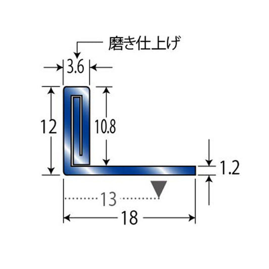 現場入不可 床見切 ステンレス 12×18-2000mm フロアジョイナー アール用切込み加工品 メーカー直送 納期4〜7営業日後発送(メーカー欠品の場合2週間) 床見切り材