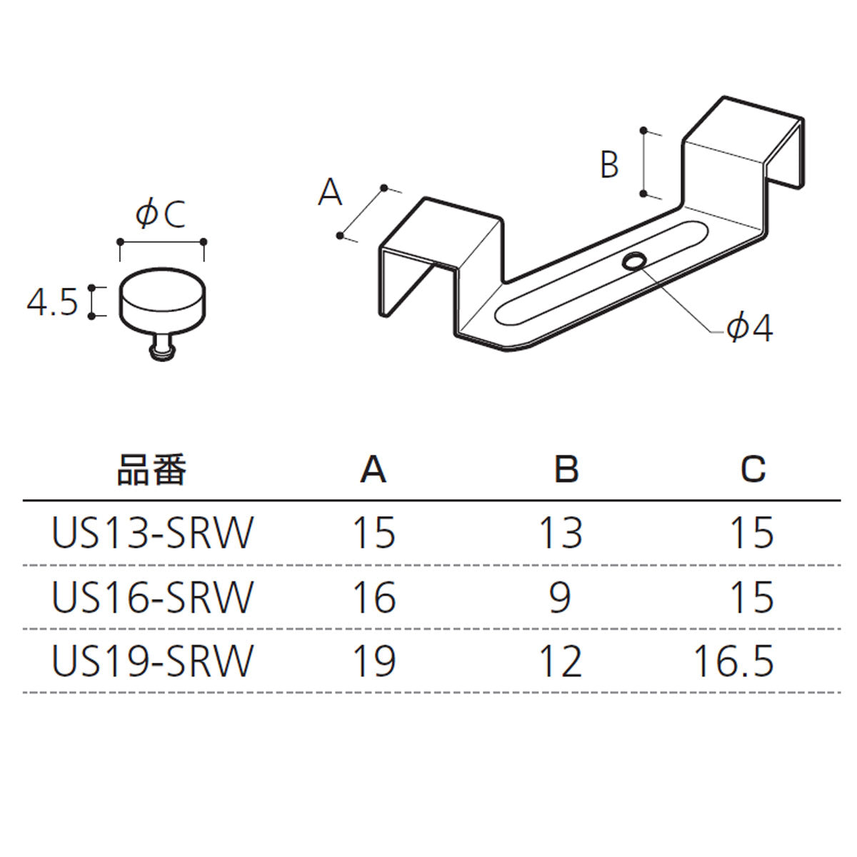 ユニットパイプ用 連続棚受 1袋4入 個人宅発送不可 US-SRW
