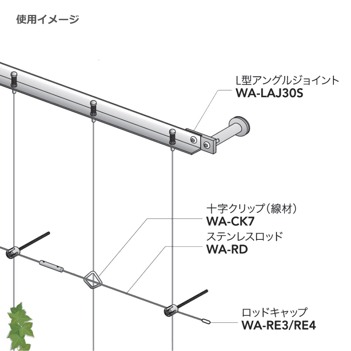 ロッドキャップ WA-RE φ3/φ4用 1袋20個単位販売 グリーンワイヤーシステム