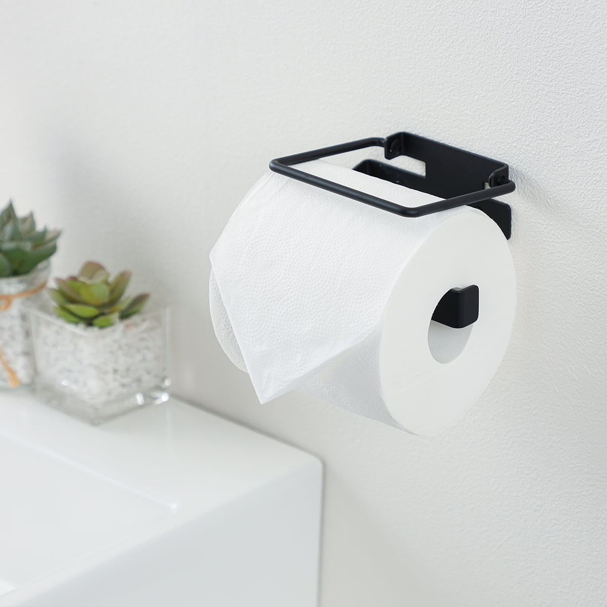 トイレットペーパーホルダー 押え付 ブラック 1個単位 紙巻器