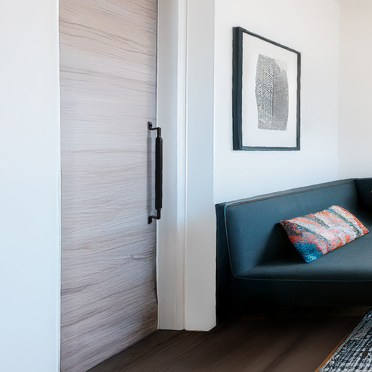 ロートアイアン ドアハンドル 角グリップ 1本単位 全長450mm 納期30営業日程度