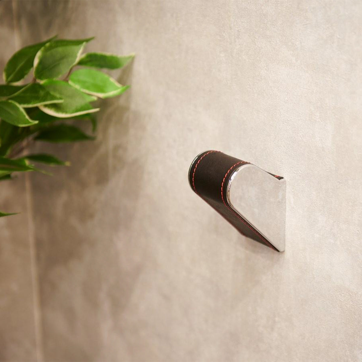 ワンポイント手摺 マノグリップ 本皮仕様(ビス付) (ダークブラウン)