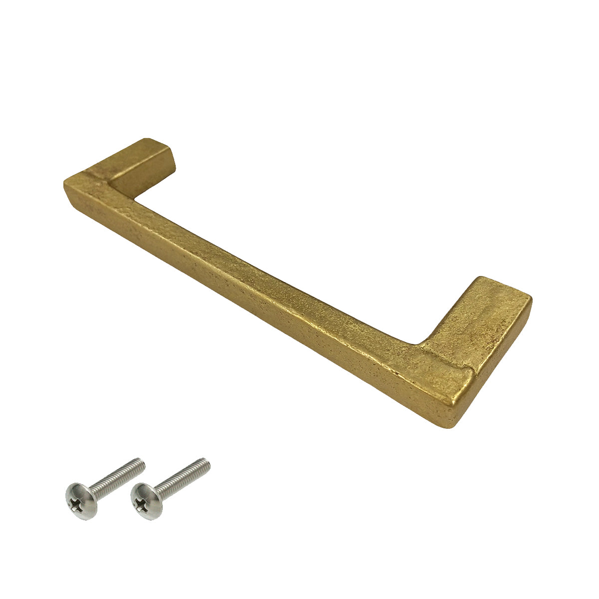 白熊 シロクマ 真鍮鋳物 ハンドル 小 コの字 真鍮色 HB-200