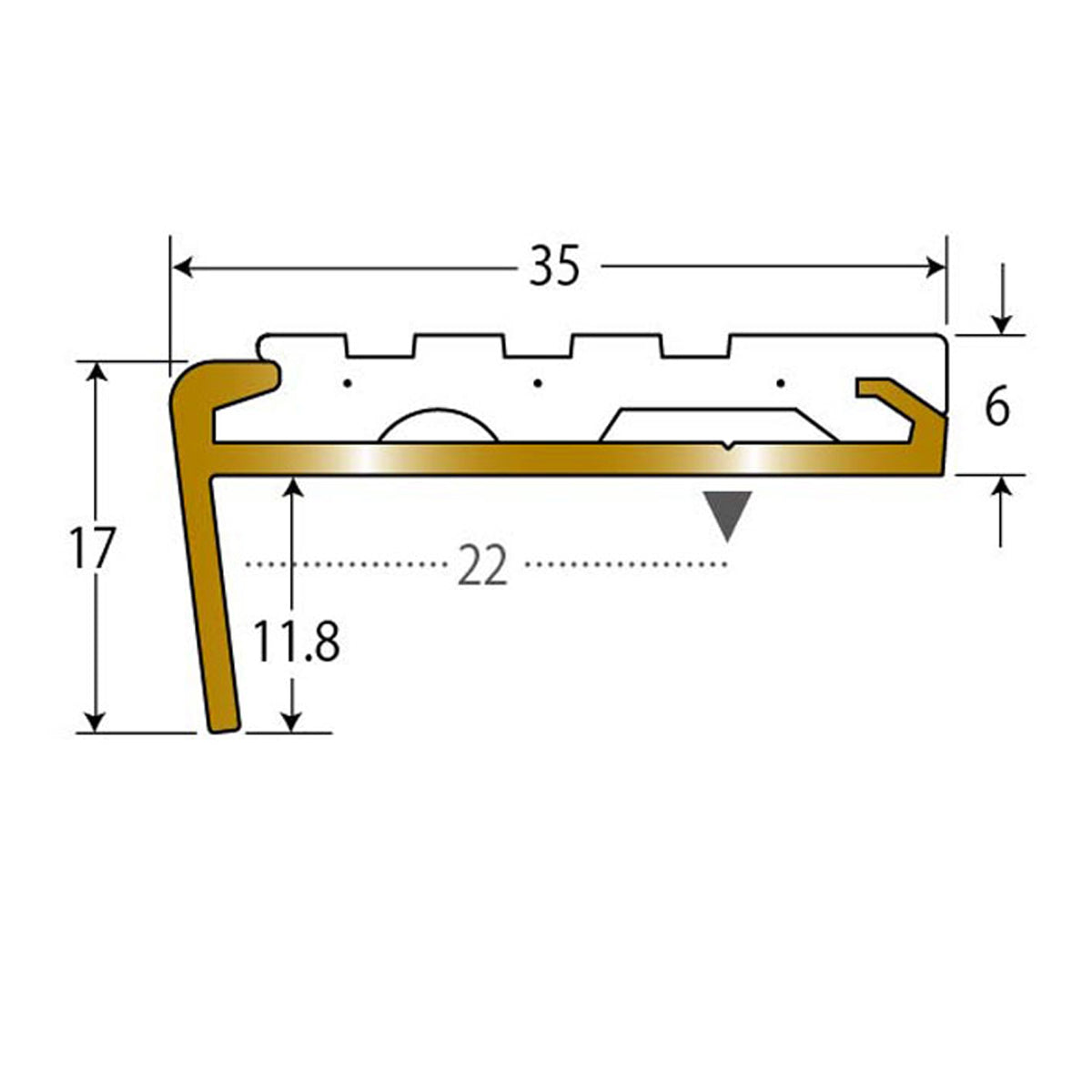 現場入不可 ノンスリップ 17×35mm アシステップ タイルカーペット・カーペット用 メーカー直送 納期10営業日後発送(メーカー欠品の場合3週間) 1本単位販売