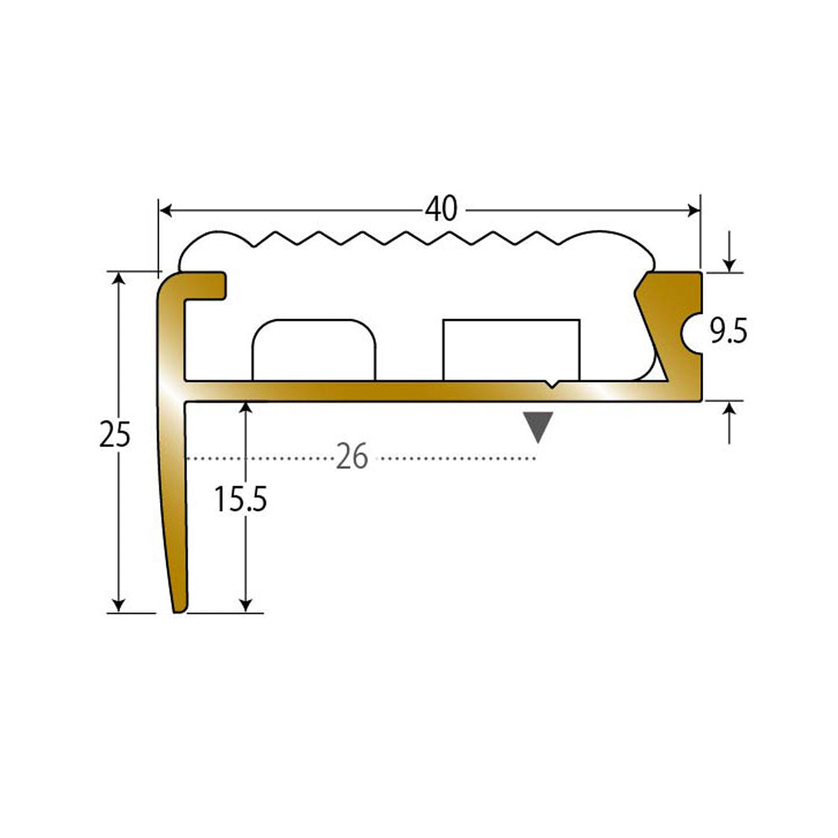 現場入不可 ノンスリップ 25×40mm アシステップ タイルカーペット・カーペット用 メーカー直送 納期10営業日後発送(メーカー欠品の場合3週間) 1本単位販売