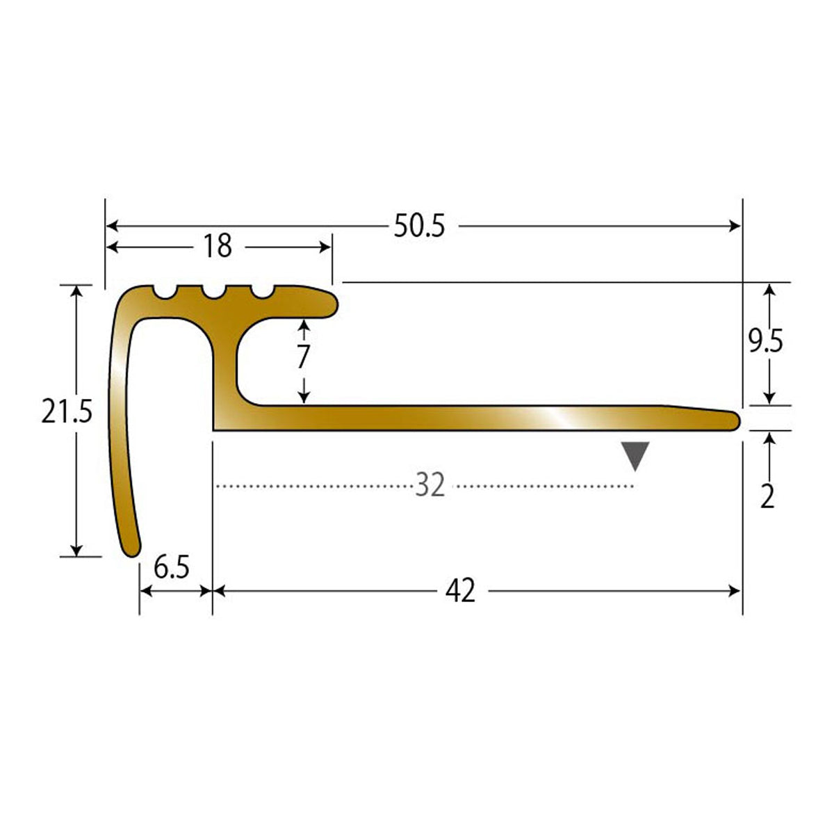 現場入不可 ノンスリップ 21.5×50.5mm アシステップ タイルカーペット・カーペット用 メーカー直送 納期10営業日後発送(メーカー欠品の場合3週間) 1本単位販売