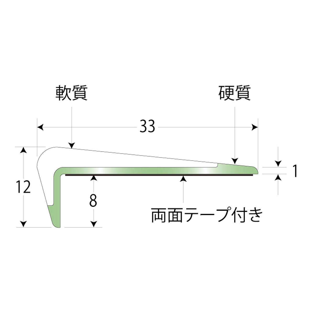 現場入不可 ノンスリップ 12×33×1820mm 1ケース10本入 アシステップ 住宅・素足用 メーカー直送 納期4〜7営業日後発送(メーカー欠品の場合2週間)