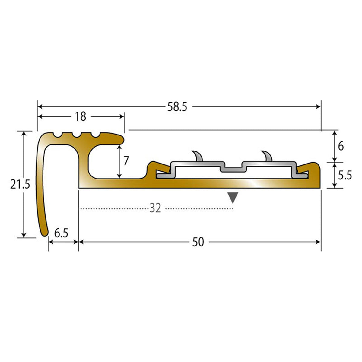 現場入不可 ノンスリップ 21.5×58.5mm アシステップ カーペットフェルトグリッパー用 メーカー直送 納期10営業日後発送(メーカー欠品の場合3週間) 1本単位販売