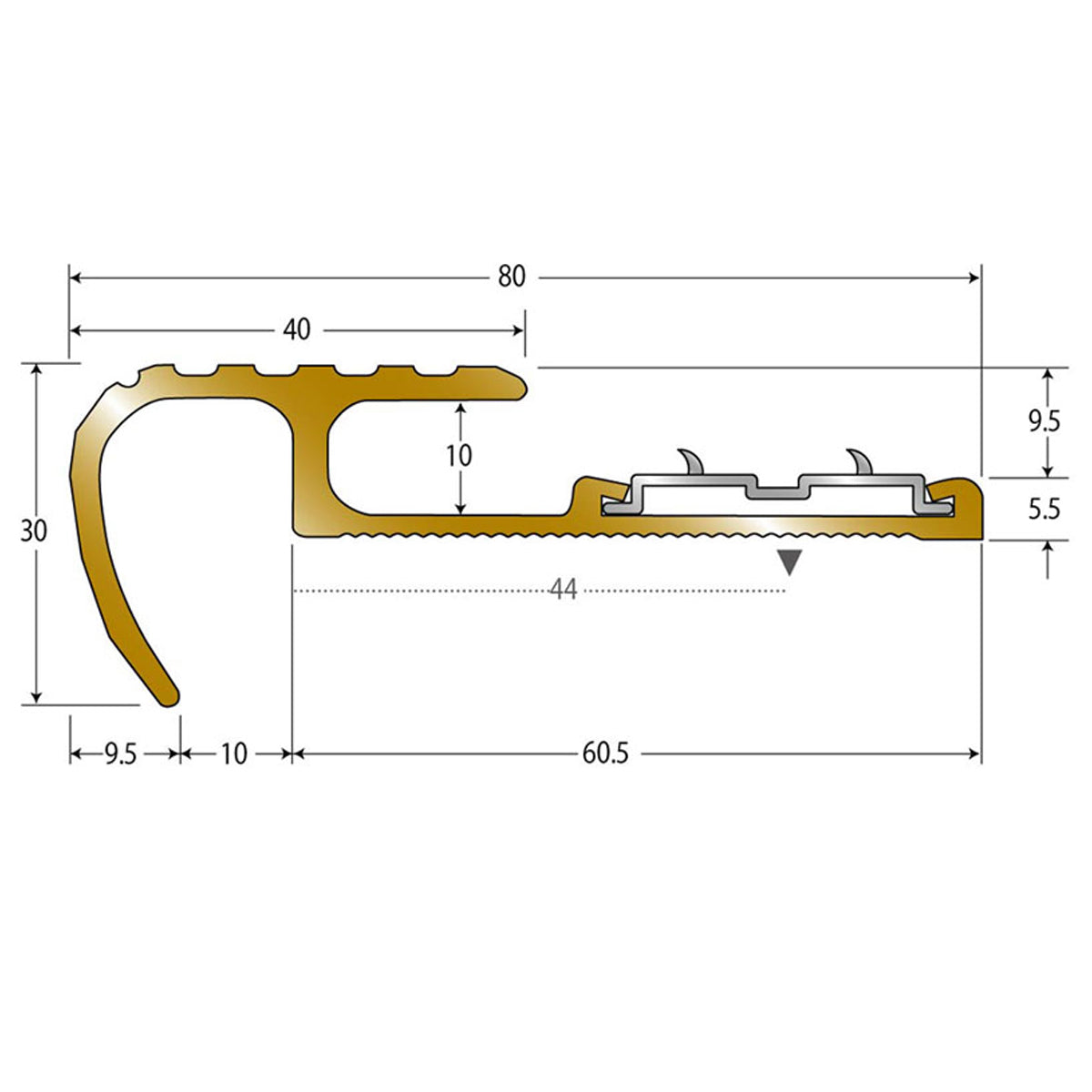 現場入不可 ノンスリップ 30×80mm アシステップ カーペットフェルトグリッパー用 メーカー直送 納期10営業日後発送(メーカー欠品の場合3週間) 1本単位販売