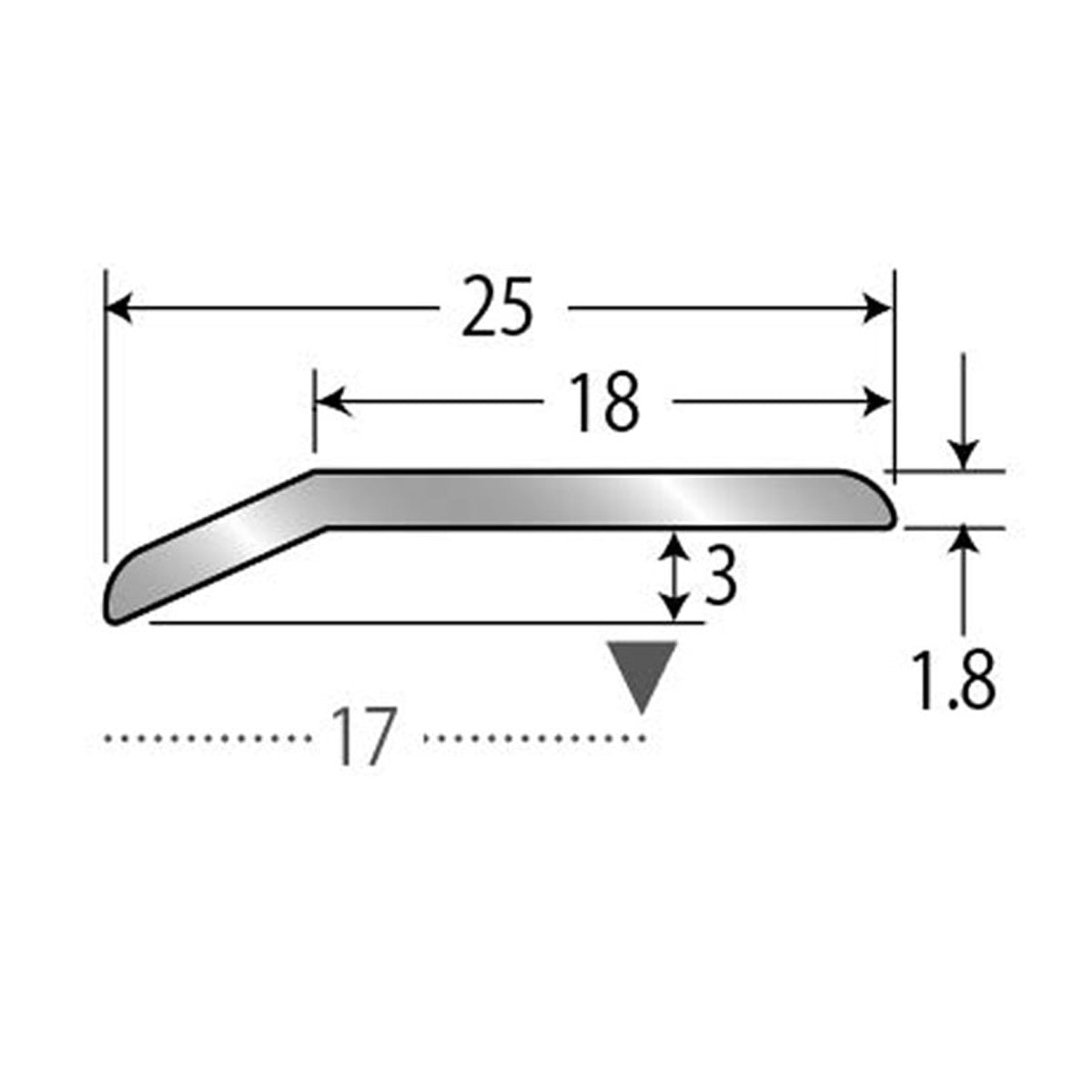 現場入不可 床見切 アルミ 4.8×25-2000mm ヘの字押え メーカー直送 納期2～5営業日後発送(メーカー欠品の場合2週間) 床見切り材