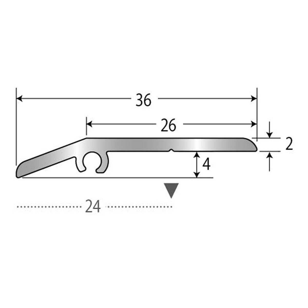 現場入不可 床見切 アルミ 6×36-2000mm ヘの字押え ジョイント仕様 メーカー直送 納期2～5営業日後発送(メーカー欠品の場合2週間) 床見切り材