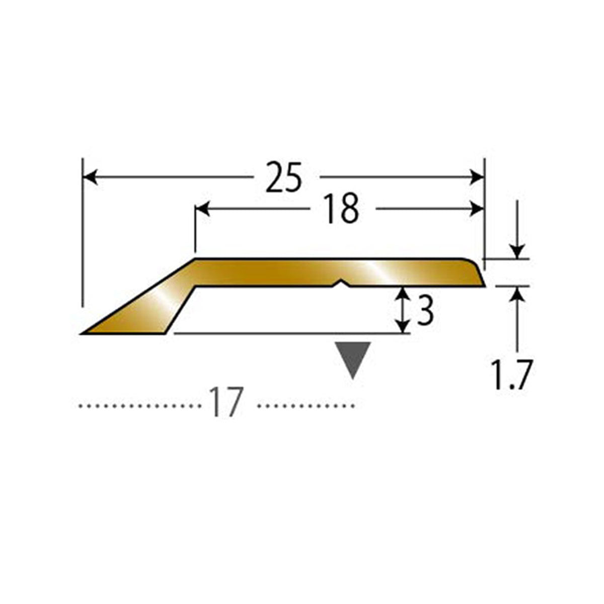 現場入不可 床見切 真鍮 【穴有り】 4.7×25-2000mm ヘの字押え メーカー直送 納期4〜7営業日後発送(メーカー欠品の場合2週間) 床見切り材 ゴールド 真ちゅう