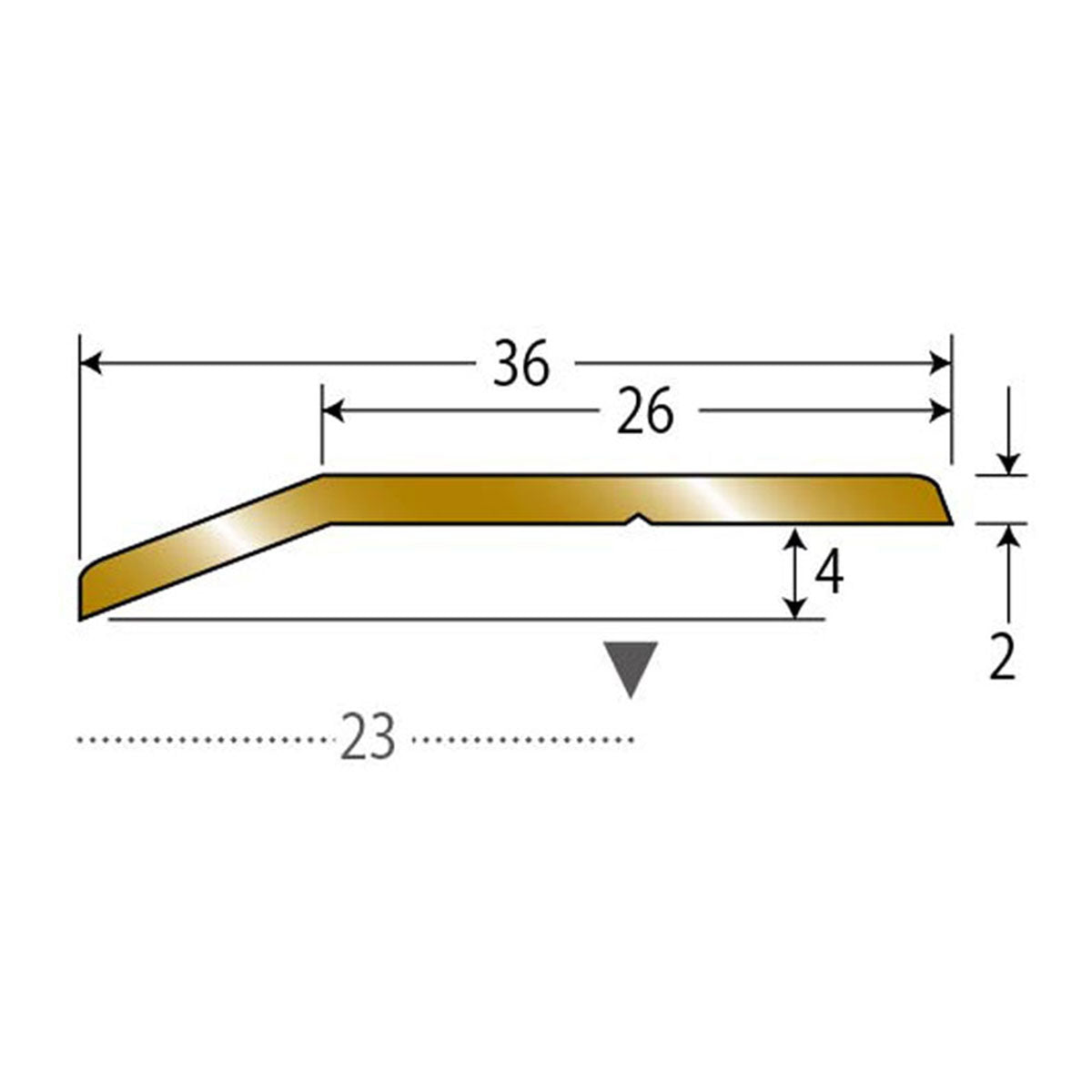 現場入不可 床見切 真鍮 【穴有り】 6×36-2000mm ヘの字押え メーカー直送 納期4〜7営業日後発送(メーカー欠品の場合2週間) 床見切り材 ゴールド 真ちゅう