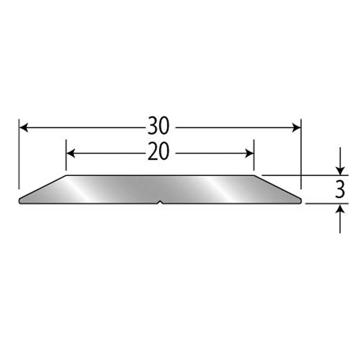 現場入不可 床見切 アルミ 3.0×30-2000mm ハの字押え メーカー直送 納期2～5営業日後発送(メーカー欠品の場合2週間) 床見切り材