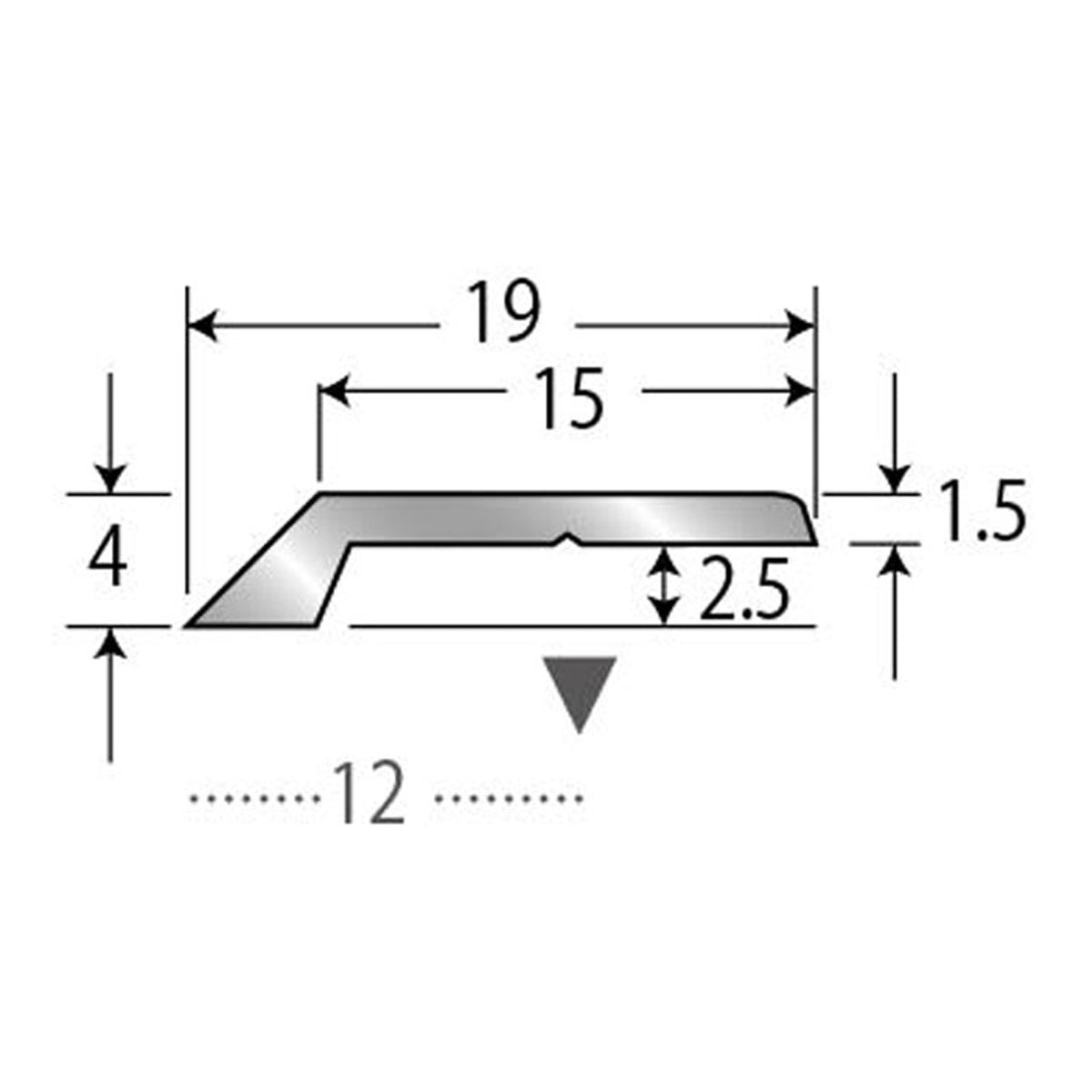現場入不可 床見切 アルミ 4.0×19-2000mm ヘの字押え メーカー直送 納期2～5営業日後発送(メーカー欠品の場合2週間) 床見切り材