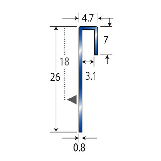 現場入不可 床見切 ステンレス 4.7×26-2000mm 巻上げ見切り メーカー直送 納期2～5営業日後発送(メーカー欠品の場合2週間) 床見切り材
