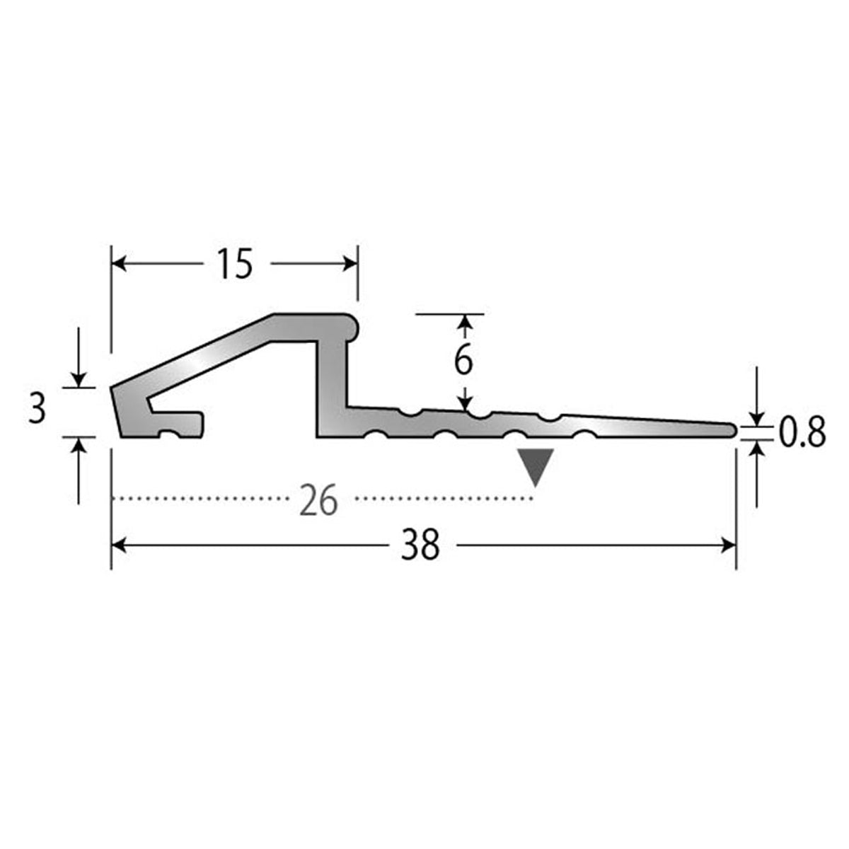 現場入不可 床見切 アルミ ディバイドエッジ 6.8×38-2000mm 20-410 アール加工可 メーカー直送 納期2～5営業日後発送(メーカー欠品の場合2週間) 床見切り材 タイルカーペット・カーペット見切り