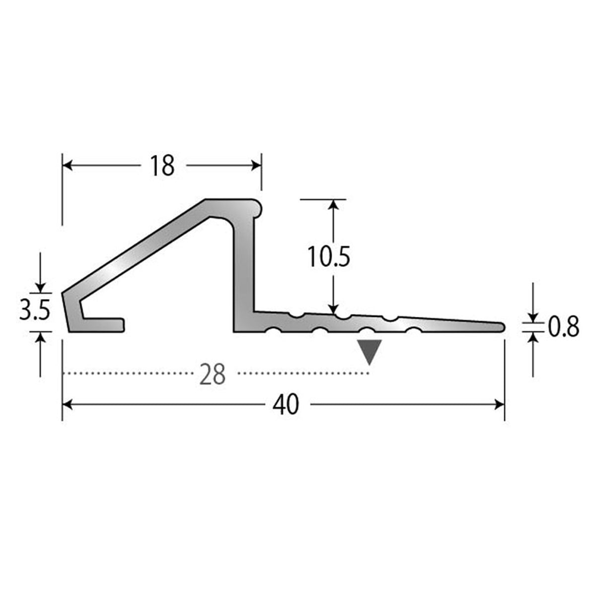 現場入不可 床見切 アルミ ディバイドエッジ 11.3×40-2000mm 20-411 メーカー直送 納期2～5営業日後発送(メーカー欠品の場合2週間) 床見切り材 タイルカーペット・カーペット見切り