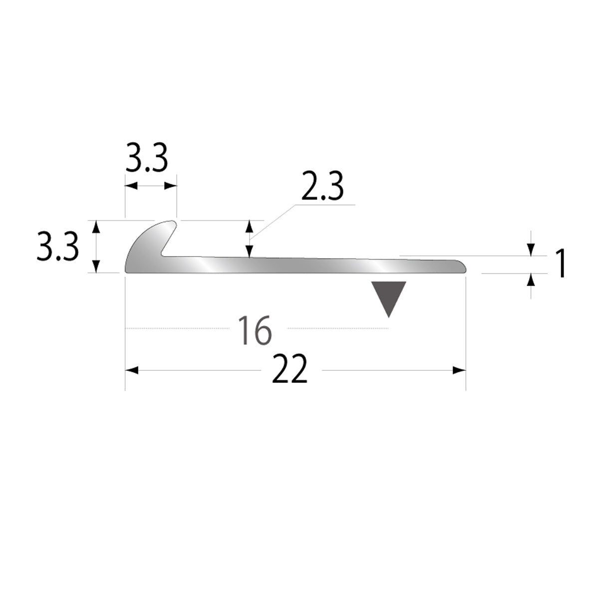 現場入不可 床見切 アルミ パスタライン 3.3×22-2000mm 20-412 メーカー直送 納期2～5営業日後発送(メーカー欠品の場合2週間) 床見切り材