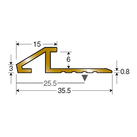 現場入不可 真鍮 ディバイドエッジ 6.8×35.5-2000mm 20-421 メーカー直送 納期10営業日後発送(メーカー欠品の場合3週間) 床見切り材 タイルカーペット・カーペット見切り