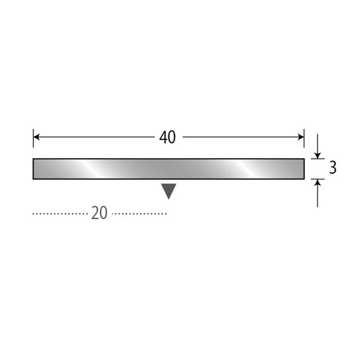 現場入不可 床見切 アルミ フラットバー 3×40-2000mm メーカー直送 納期2～5営業日後発送(メーカー欠品の場合2週間)  床見切り材