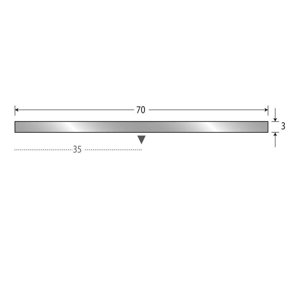 現場入不可 床見切 アルミ フラットバー 3×70-2000mm メーカー直送 納期2～5営業日後発送(メーカー欠品の場合2週間)  床見切り材