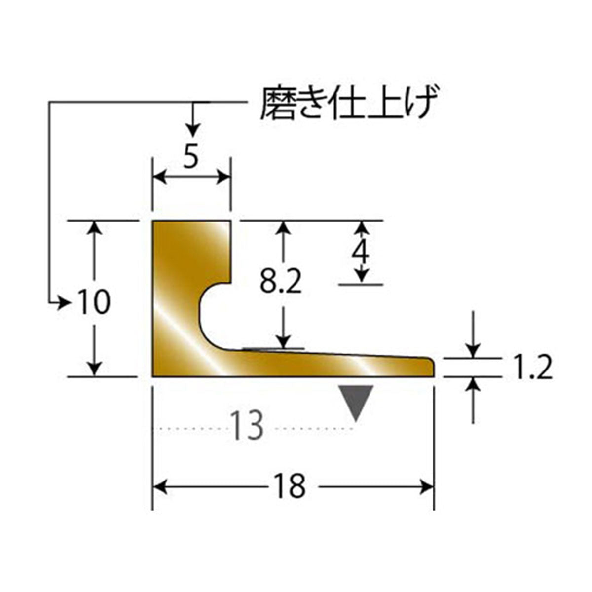 現場入不可 床見切 真鍮 磨き仕上げ 10×18-2000mm フロアジョイナー メーカー直送 納期10営業日後発送(メーカー欠品の場合3週間) 床見切り材 ゴールド