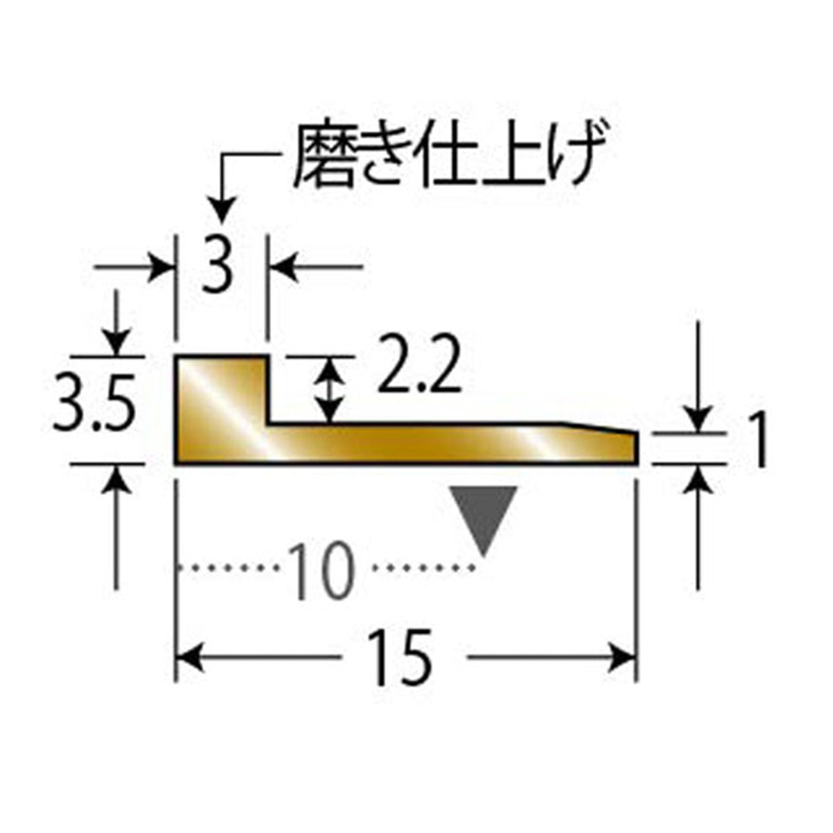 現場入不可 床見切 真鍮 磨き仕上げ 3.5×15-2000mm フロアジョイナー メーカー直送 納期10営業日後発送(メーカー欠品の場合3週間) 床見切り材 ゴールド