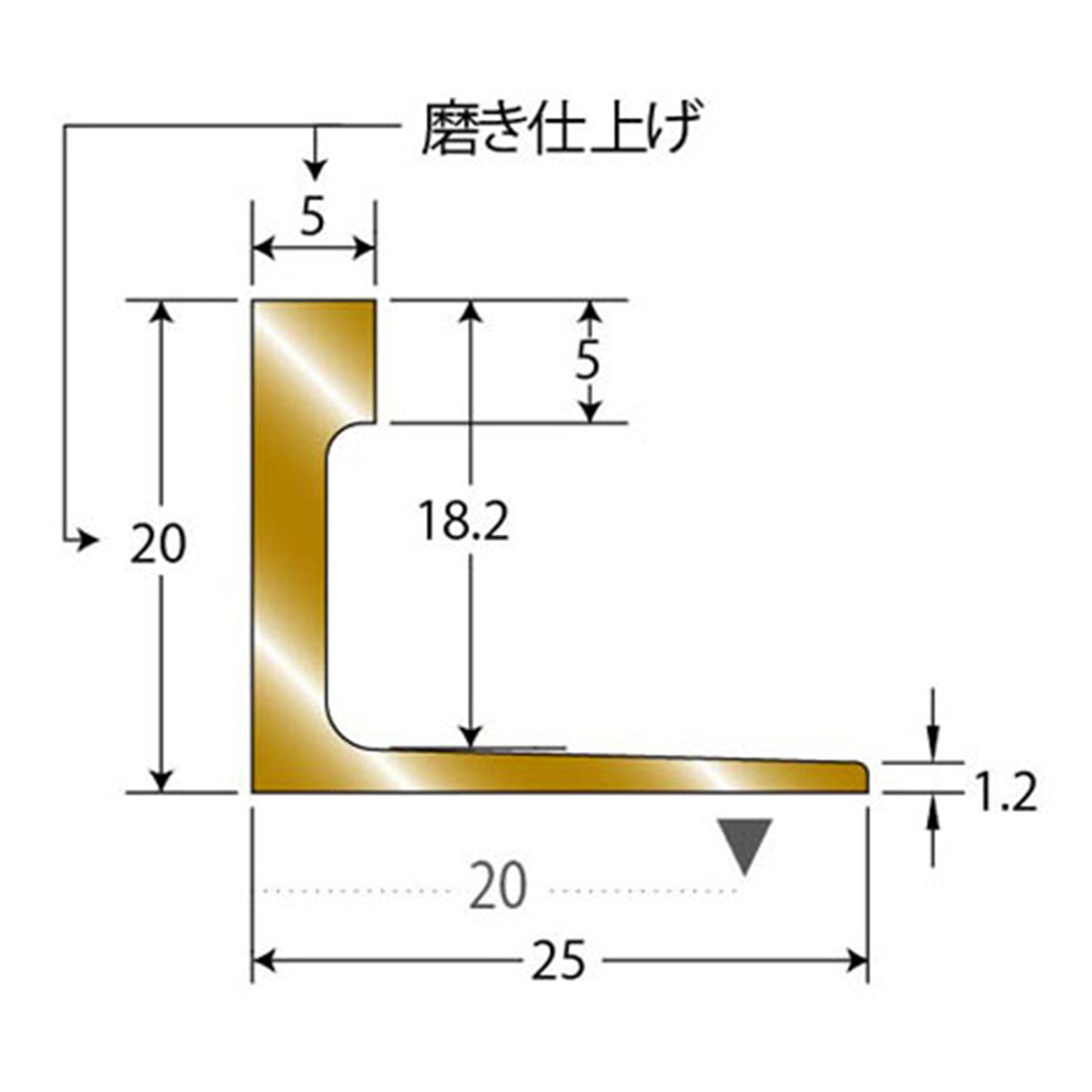 現場入不可 床見切 真鍮 磨き仕上げ 20×25-2000mm フロアジョイナー メーカー直送 納期10営業日後発送(メーカー欠品の場合3週間) 床見切り材 ゴールド