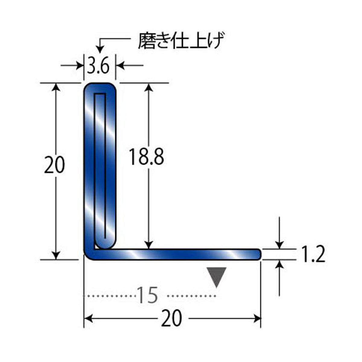 現場入不可 床見切 ステンレス 20×20-2000mm フロアジョイナー アール用切込み加工品 メーカー直送 納期2～5営業日後発送(メーカー欠品の場合2週間) 床見切り材
