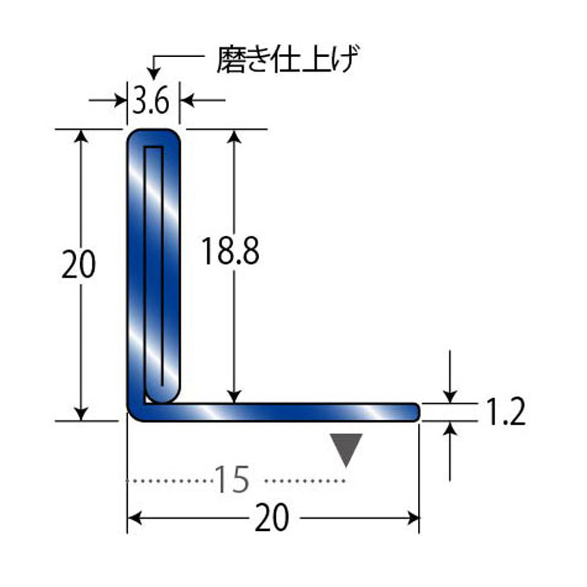 現場入不可 床見切 ステンレス 20×20-2000mm フロアジョイナー メーカー直送 納期2～5営業日後発送(メーカー欠品の場合2週間) 床見切り材