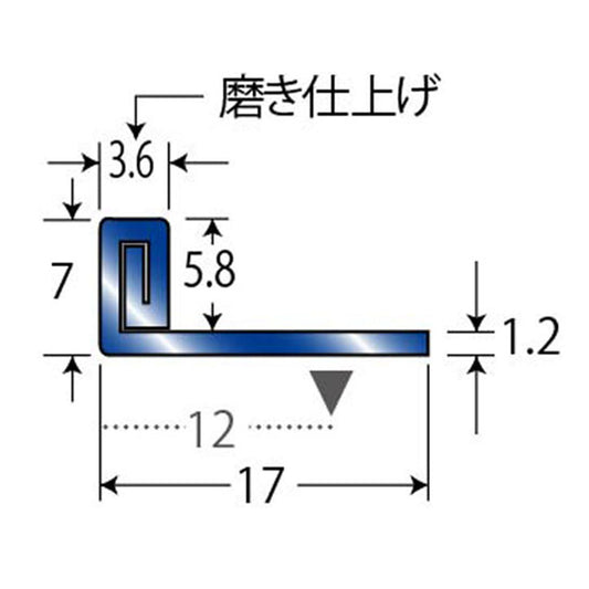 現場入不可 床見切 ステンレス 7×17-2000mm フロアジョイナー アール用切込み加工品 メーカー直送 納期4〜7営業日後発送(メーカー欠品の場合2週間) 床見切り材