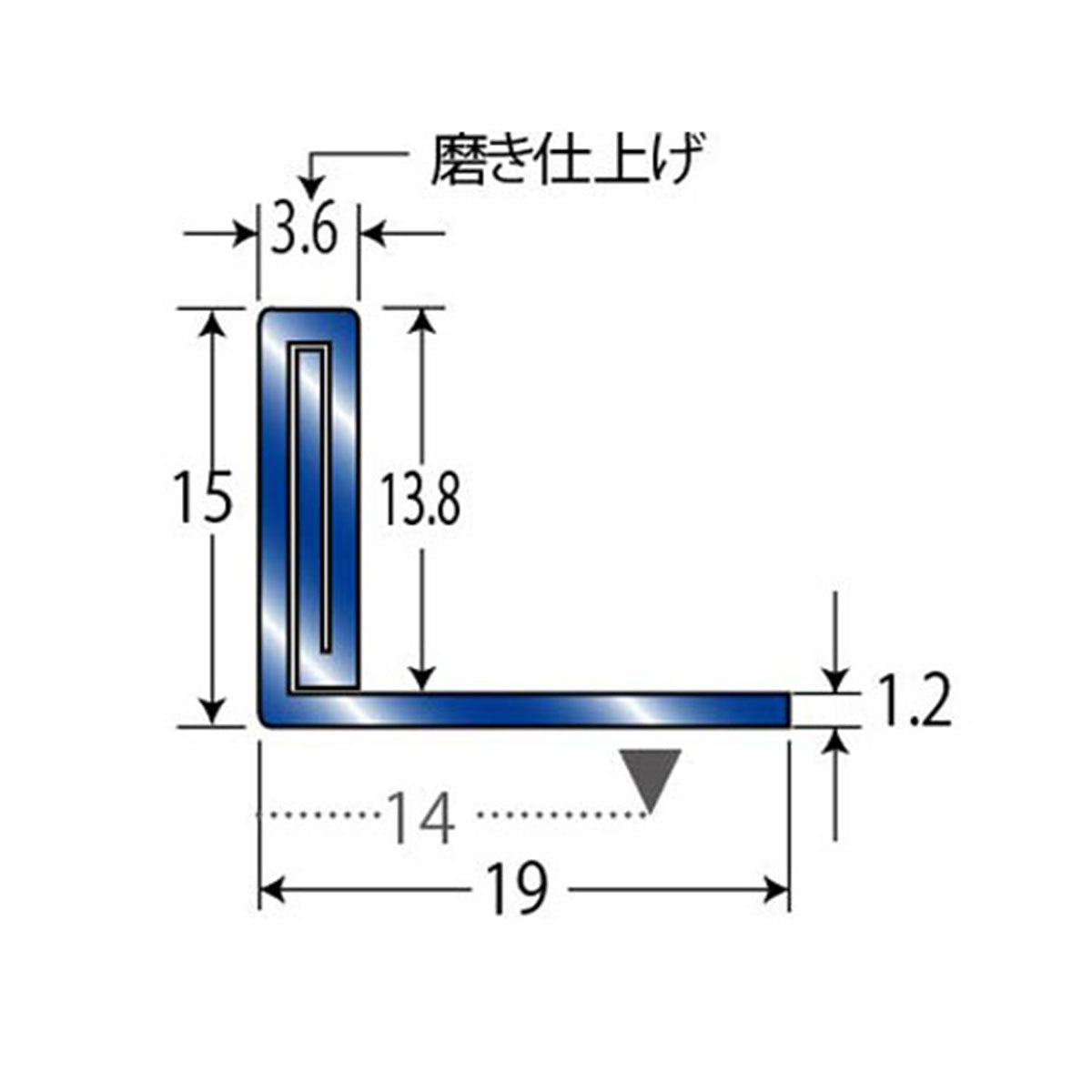 現場入不可 床見切 ステンレス 15×19-2000mm フロアジョイナー アール用切込み加工品 メーカー直送 納期4〜7営業日後発送(メーカー欠品の場合2週間) 床見切り材