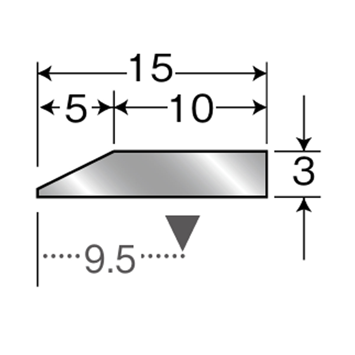 現場入不可 床見切 アルミ 3×15-2000mm 傾斜見切り 20-674 メーカー直送 納期2～5営業日後発送(メーカー欠品の場合2週間) 床見切り材 傾斜目地