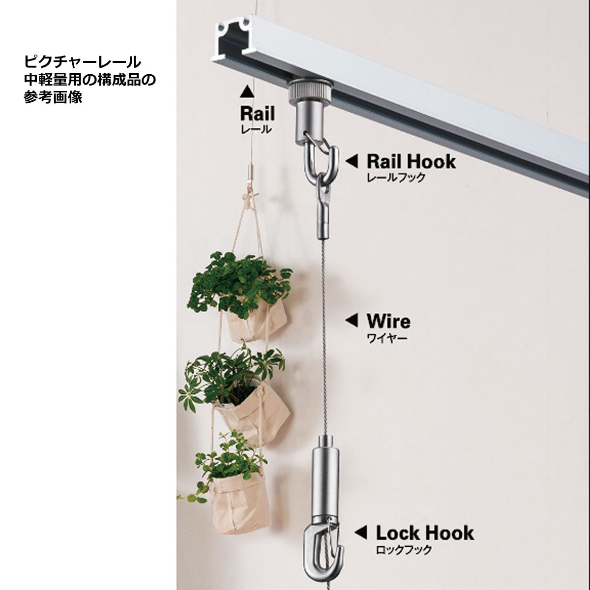 ピクチャーレール 中軽量用 ガイド付きレール 耐荷重25kg 1本単位販売 個人宅発送不可 PR-11