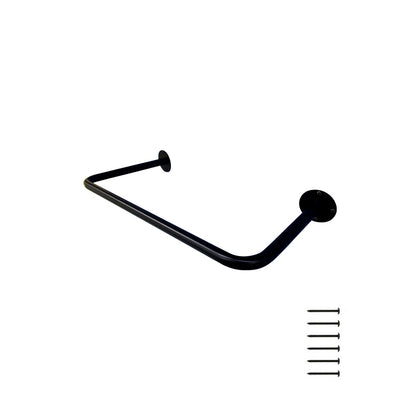 壁付け 天吊り ハンガーパイプ U字型 マットブラック 幅600mm 高さ