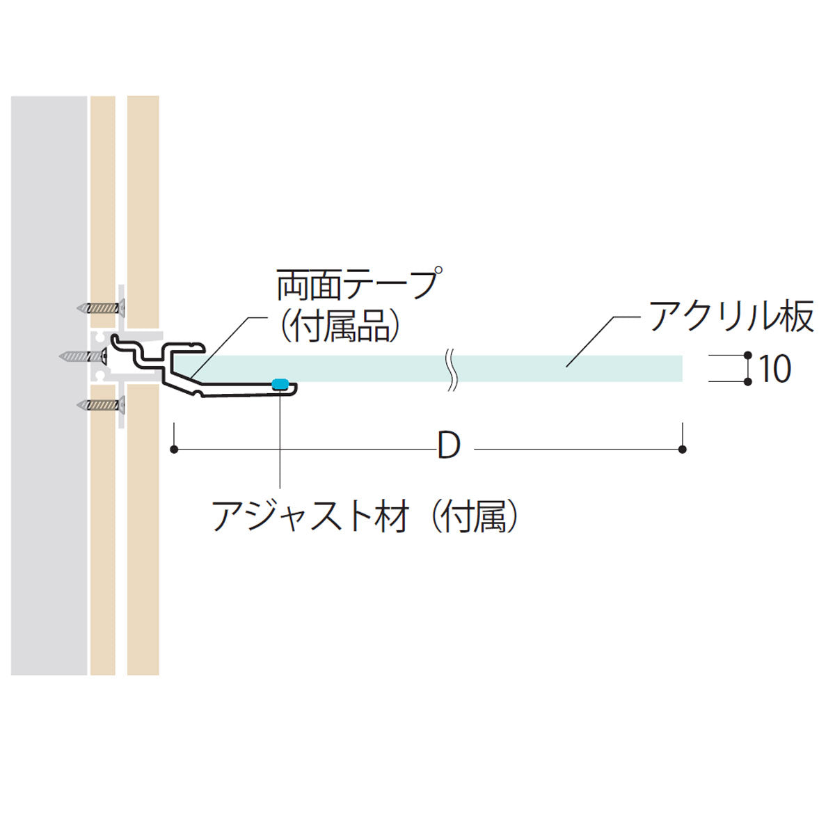 ウォールレールアクセサリー 棚受けホルダーセット 1個単位販売 個人宅発送不可 BR-BSS