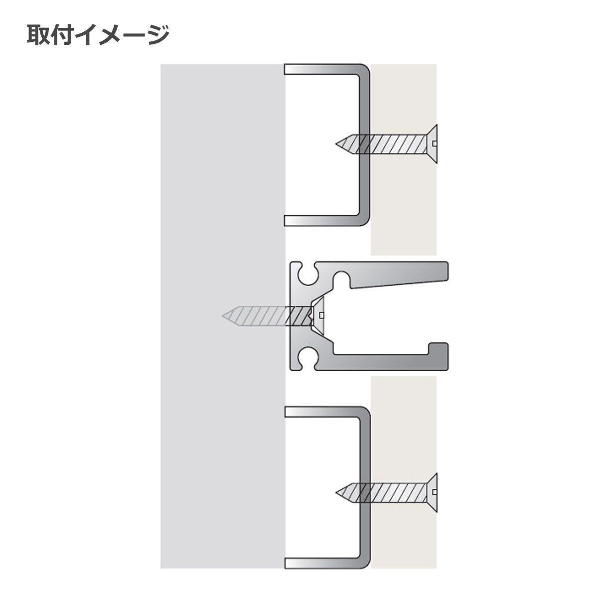 ウォールレール レールパーツ 16×23.3mm 1本単位販売 個人宅発送不可 軽量用 BR-BP82