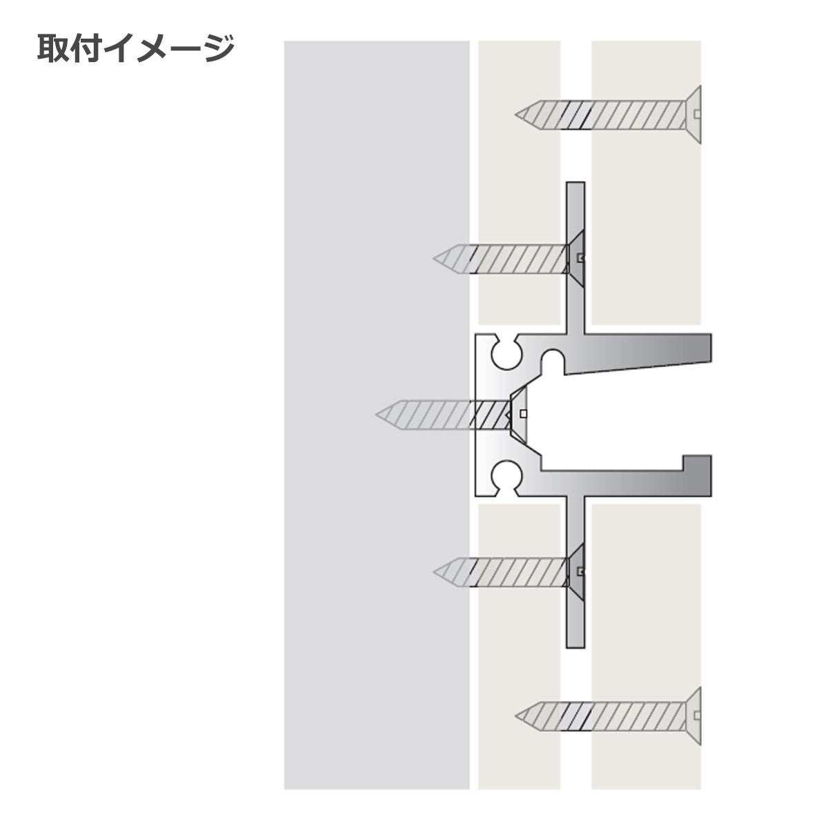 ウォールレール レールパーツ 46×23.3mm 1本単位販売 個人宅発送不可 軽量用 BR-BP83