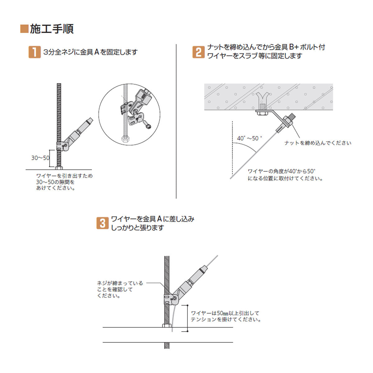 シーリングバー用 振れ防止ワイヤーセット 1セット単位販売 個人宅発送不可 CBH-RT