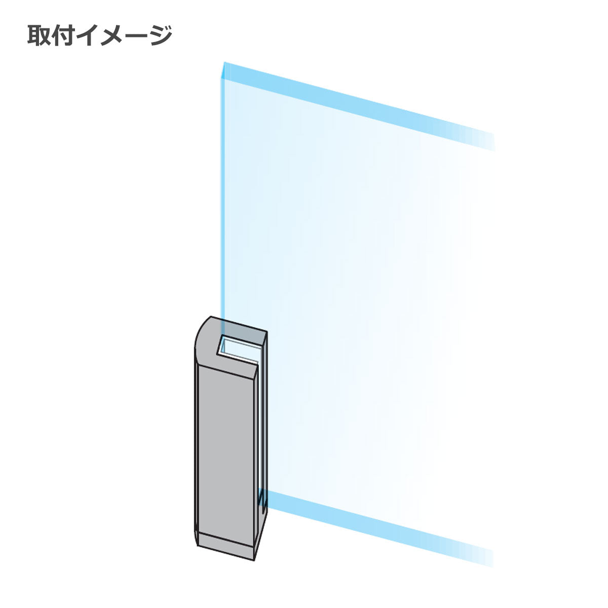 カウンターキッチンスタンド エンドスタンドL 2個セット 8mm厚ガラス用 個人宅発送不可 CK-100