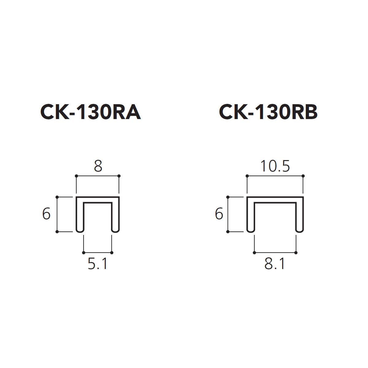 カウンターキッチンスタンド 上レール 1本単位販売 5/8mm厚ガラス用 個人宅発送不可 CK-130R