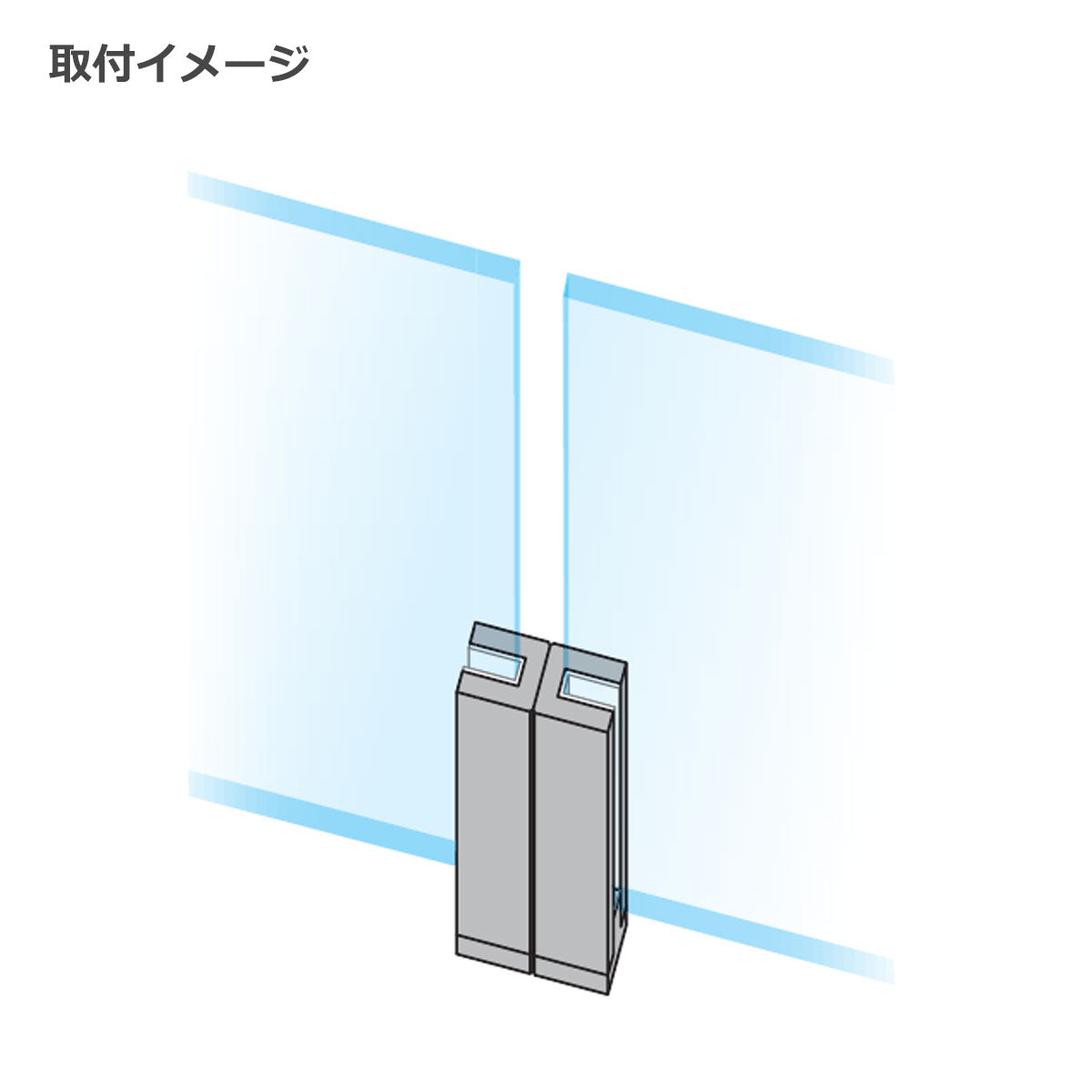カウンターキッチンスタンド センタースタンドL 1個単位販売 8mm厚ガラス用 個人宅発送不可 CK-ES