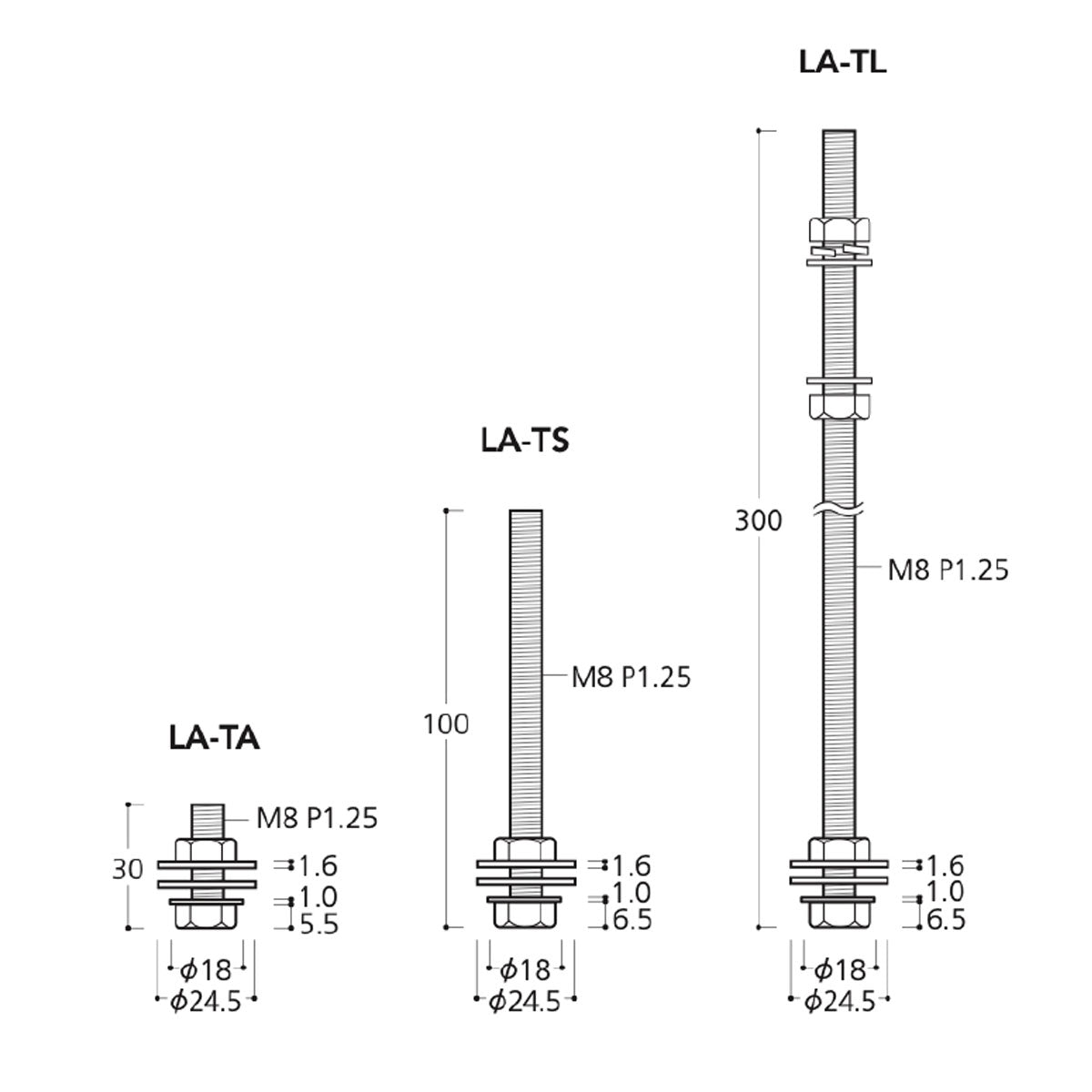 ピクチャーレール用 天井吊棒 S/L 30mm幅レール用(GR-1/LR-2AN) 1本単位販売 個人宅発送不可 LA-T