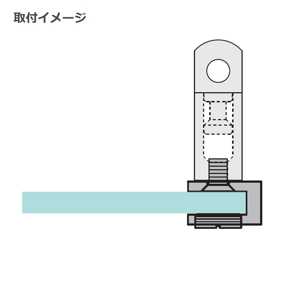 PO パイプガードバー ガラス棚用止め金具 5㎜ガラス用 2個セット 個人宅発送不可 PO-G2