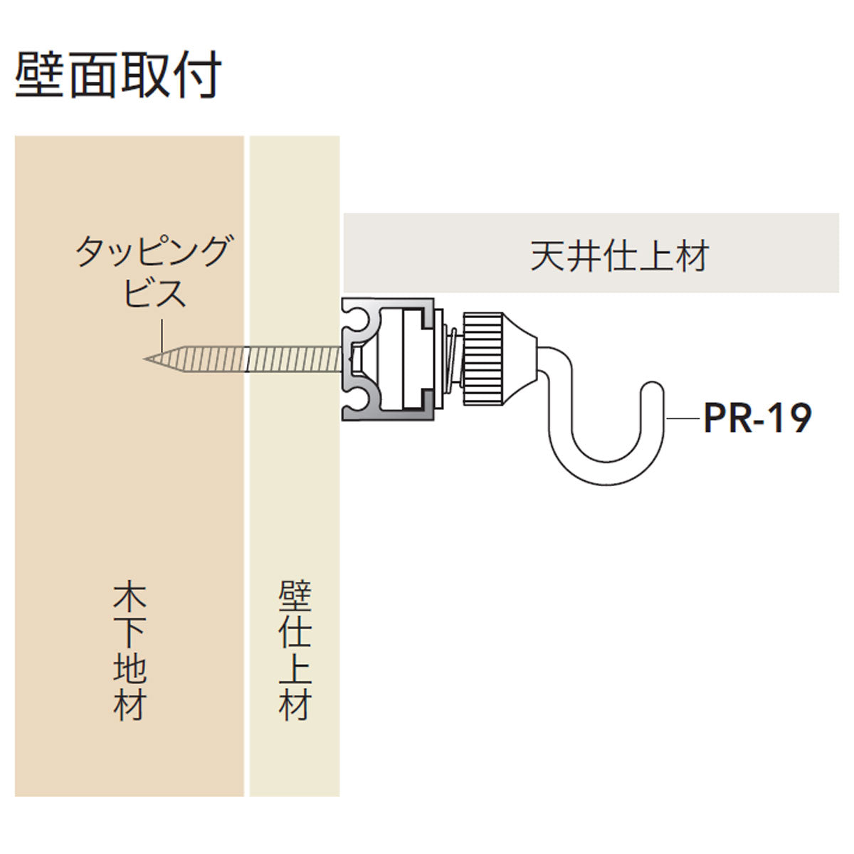 ピクチャーレール 軽量用 スタンダードレール 耐荷重15kg 1本単位販売 個人宅発送不可 PR-1CN