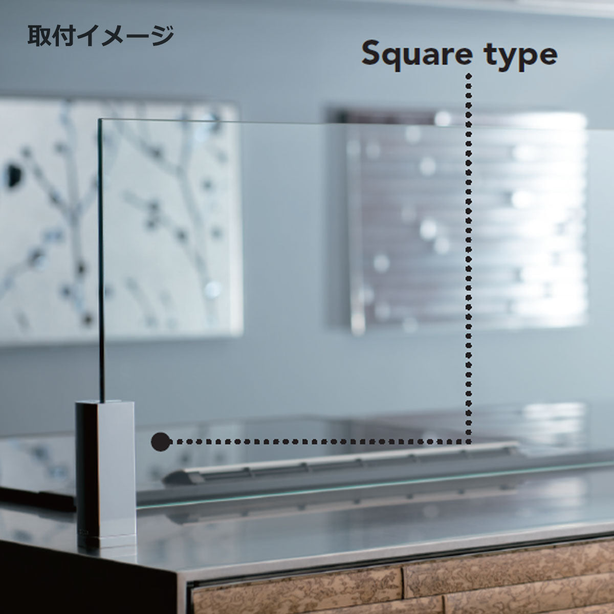 カウンターキッチンスタンド エンドスタンドL 2個セット 8mm厚ガラス用 個人宅発送不可 CK-100