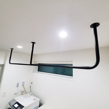 E字型＆F字型】天吊りハンガーパイプ・サイズオーダー 納期20営業日